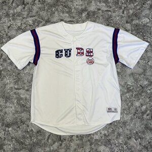 Vintage True Fan MLB Chicago Cubs Jersey 2XL Button Down USA Patriotic Baseball